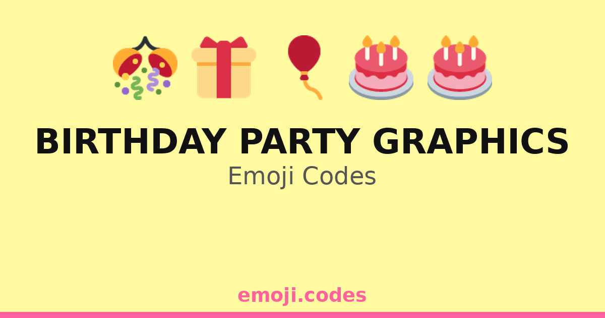 Birthday Party Graphics Emoji Codes 🎁🎉🥳🎂🍰 — 100 Combinations to Copy ...