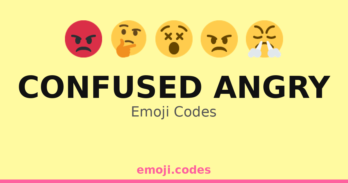 Confused Angry Emoji Codes 😕😡😠🤔 — 451 Combinations to Copy & Paste