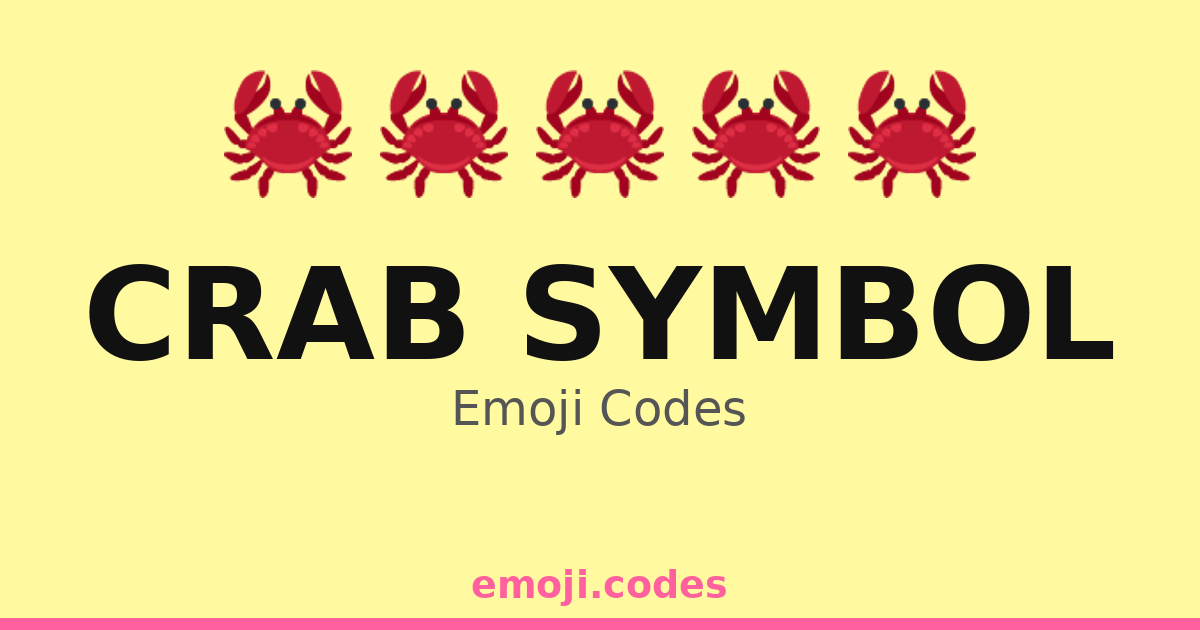 Crab Symbol Emoji Codes 🦀🌊🌅🐬🏄♂️ — 175 Combinations to Copy & Paste
