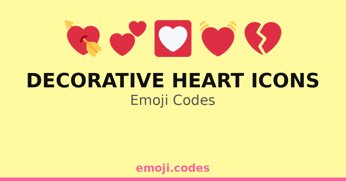 Decorative Heart Icons Emoji Codes 💓🌺🌼🍀 — 75 Combinations to Copy & Paste