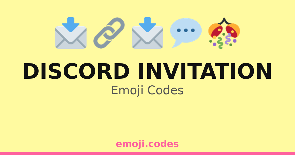 Discord Invitation Emoji Codes 🌐🎊📢 — 144 Combinations to Copy & Paste