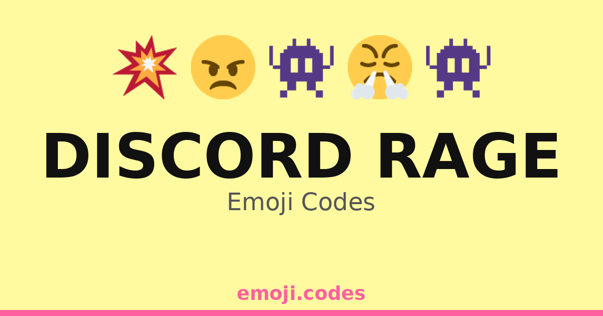 Discord Rage Emoji Codes 👾😡💣🎮 — 45 Combinations to Copy & Paste