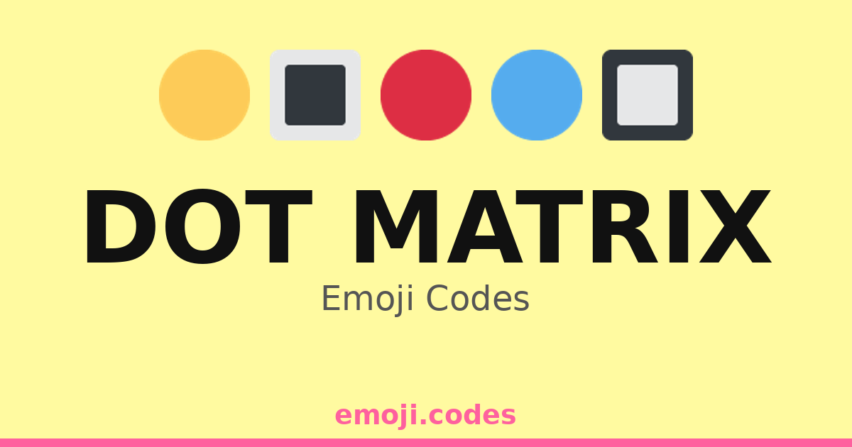 Dot Matrix Emoji Codes 🔲🔳🔴🟡🟢 — 266 Combinations to Copy & Paste