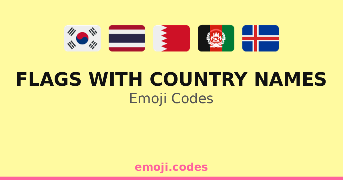 Flags With Country Names Emoji Codes 🇦🇫🇵🇰 — 162 Combinations to Copy ...