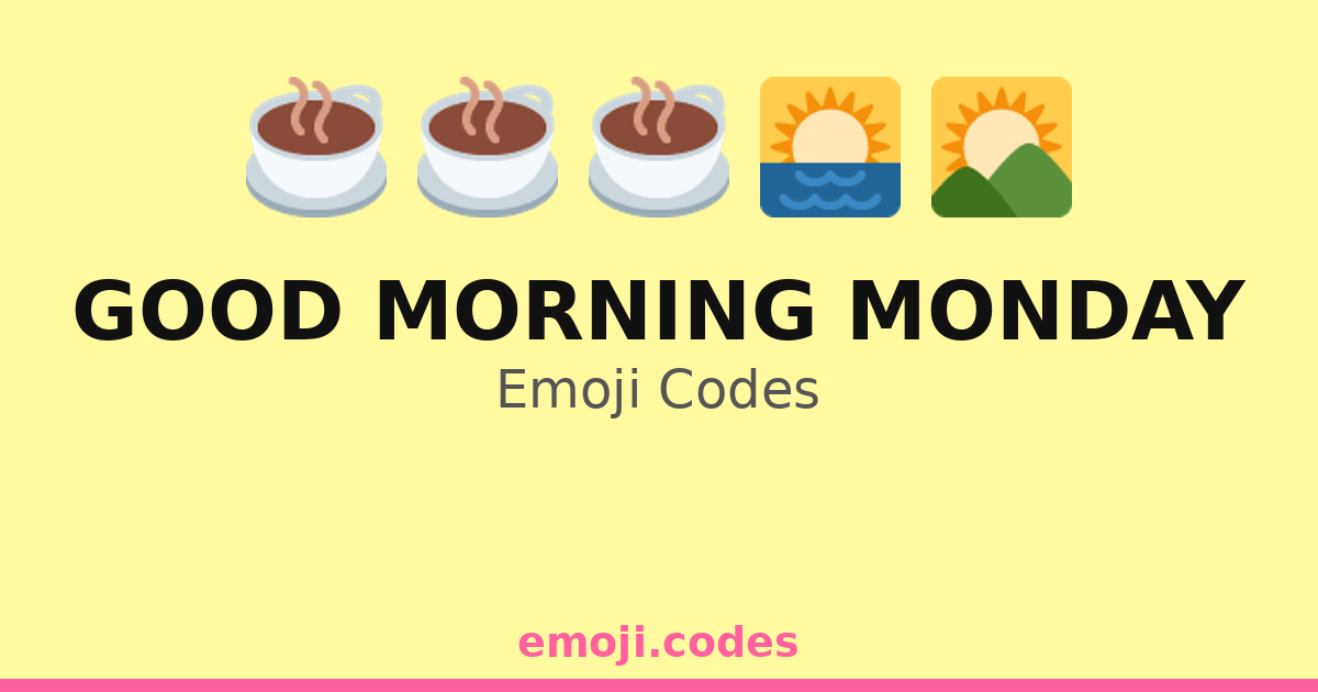 Good Morning Monday Emoji Codes 🌄🍕🍔 — 36 Combinations to Copy & Paste
