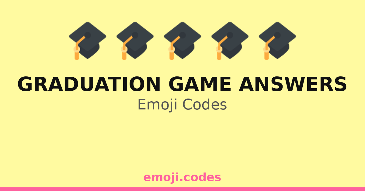 Graduation Game Answers Emoji Codes 🎓🎊🎉📅 — 48 Combinations to Copy & Paste