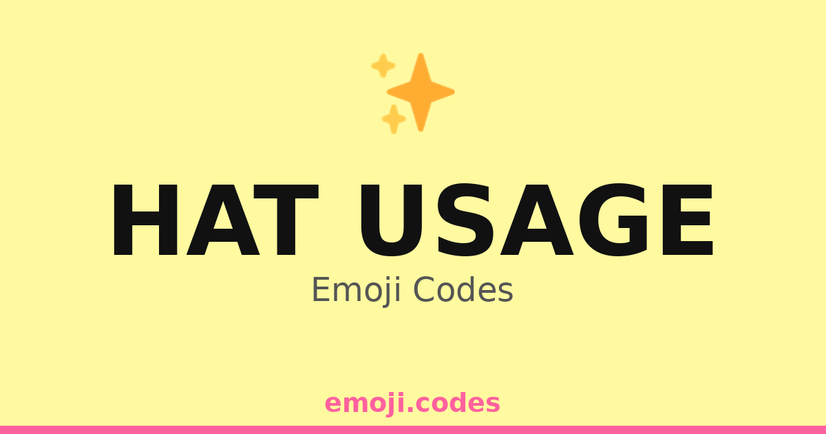 Hat Usage Emoji Codes 🌅🏖️☀️ — 106 Combinations to Copy & Paste