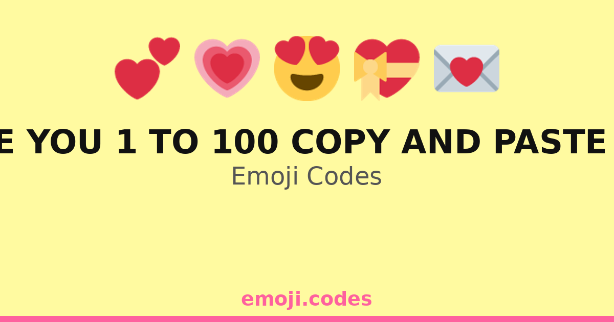 I Love You 1 To 100 Copy And Paste With Emoji Codes π β 235 ...