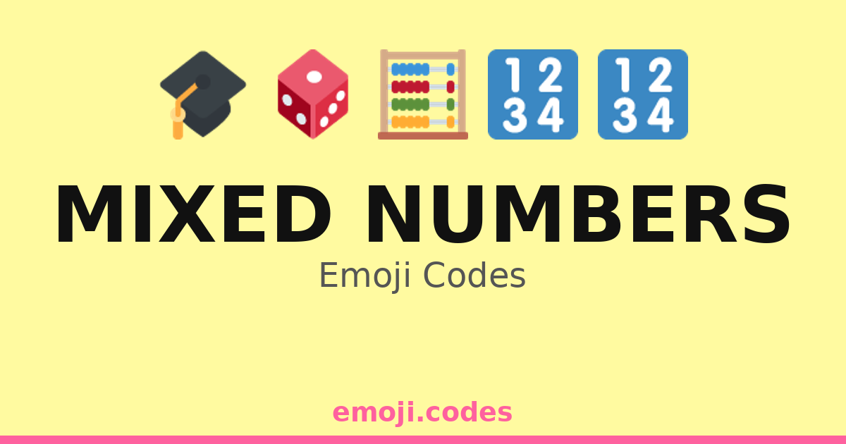 Mixed Numbers Emoji Codes 🎓📖📊 — 20 Combinations to Copy & Paste