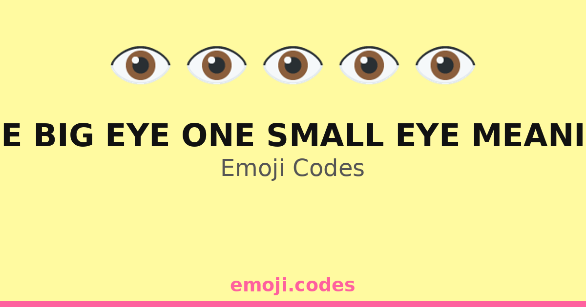 One Big Eye One Small Eye Meaning Emoji Codes ๐๏ธ๐๏ธ๐ โ 12 Combinations ...