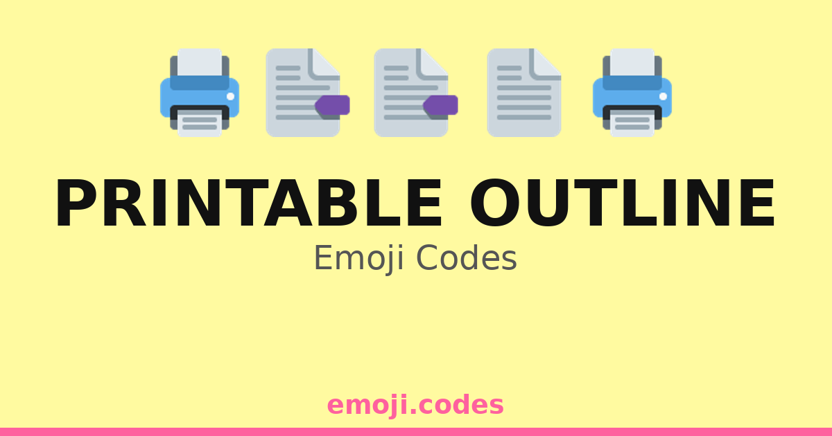 Printable Outline Emoji Codes 📄📊🖨️📈🖍️ — 41 Combinations to Copy & Paste