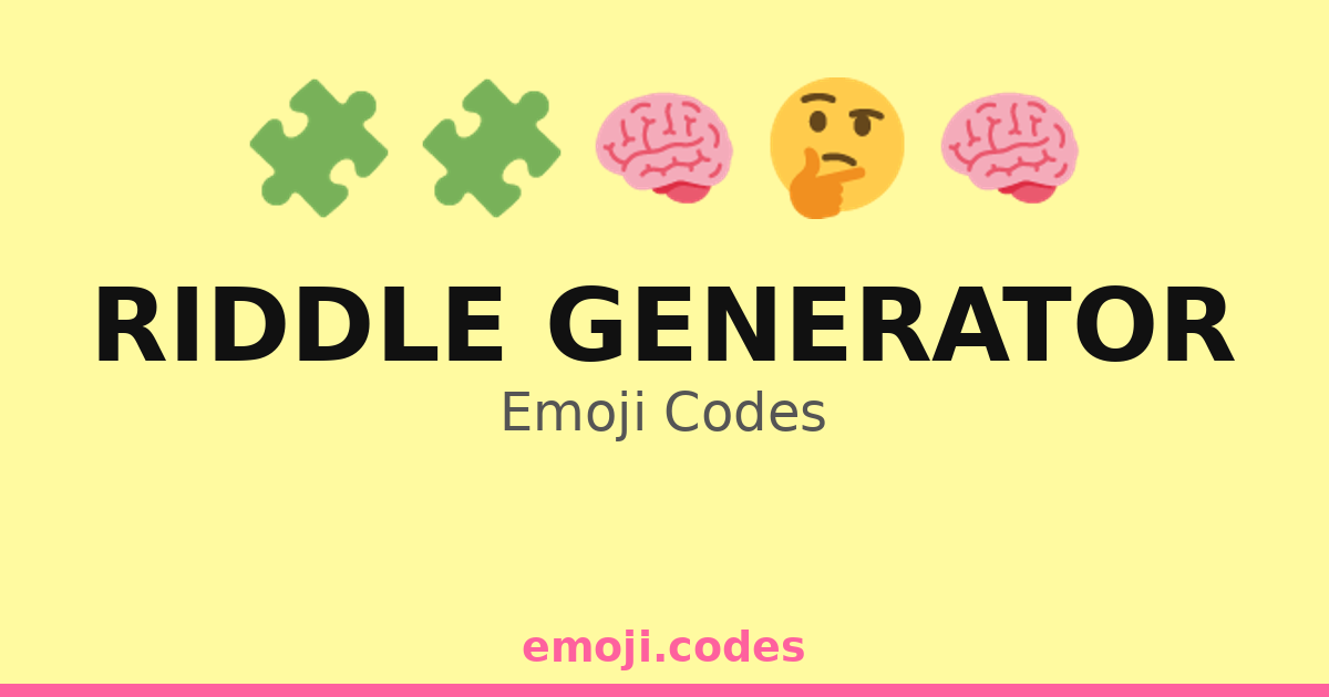 Random Code Riddle Riddle Generator Emoji Codes 💡🔍🧠🗝️ — 246 Combinations to Copy & Paste