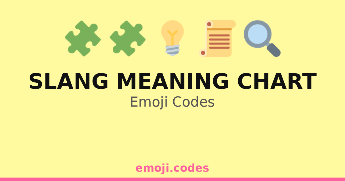 Slang Meaning Chart Emoji Codes ๐ก๐ง ๐ฃ๏ธ๐ โ 110 Combinations to Copy & Paste