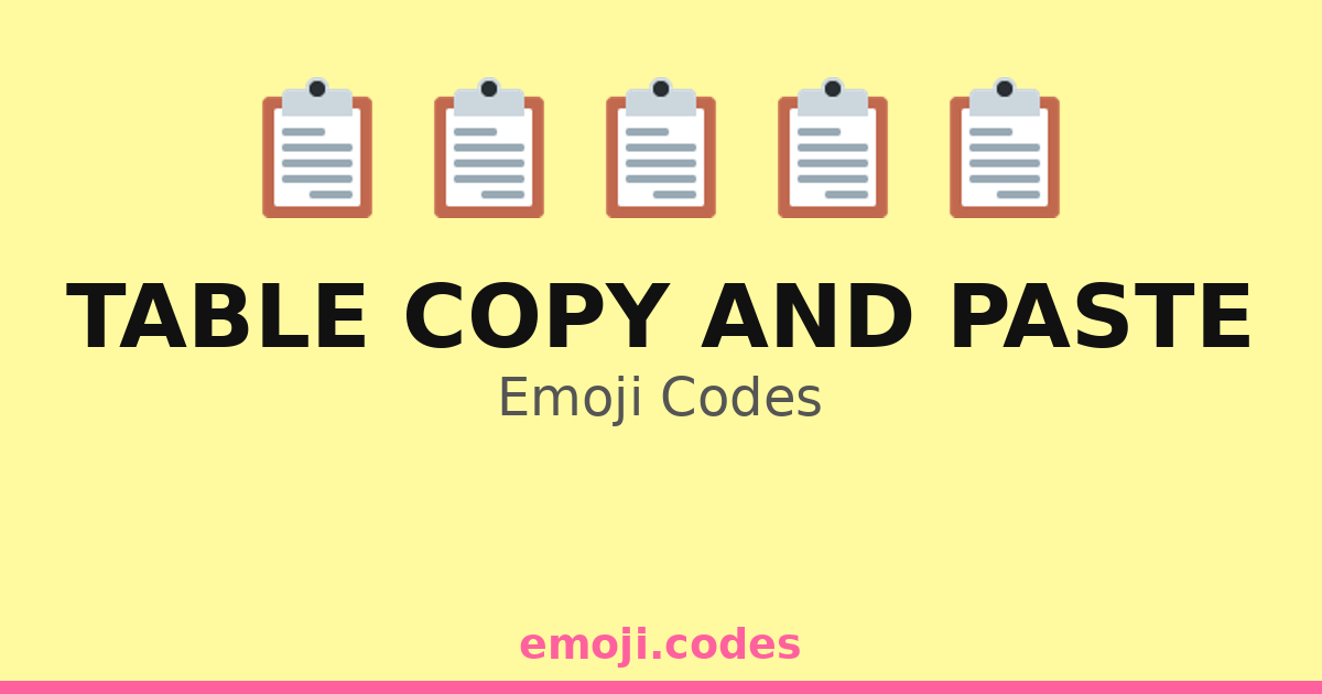 Table Copy And Paste Emoji Codes πππ
π β 199 Combinations to Copy & Paste