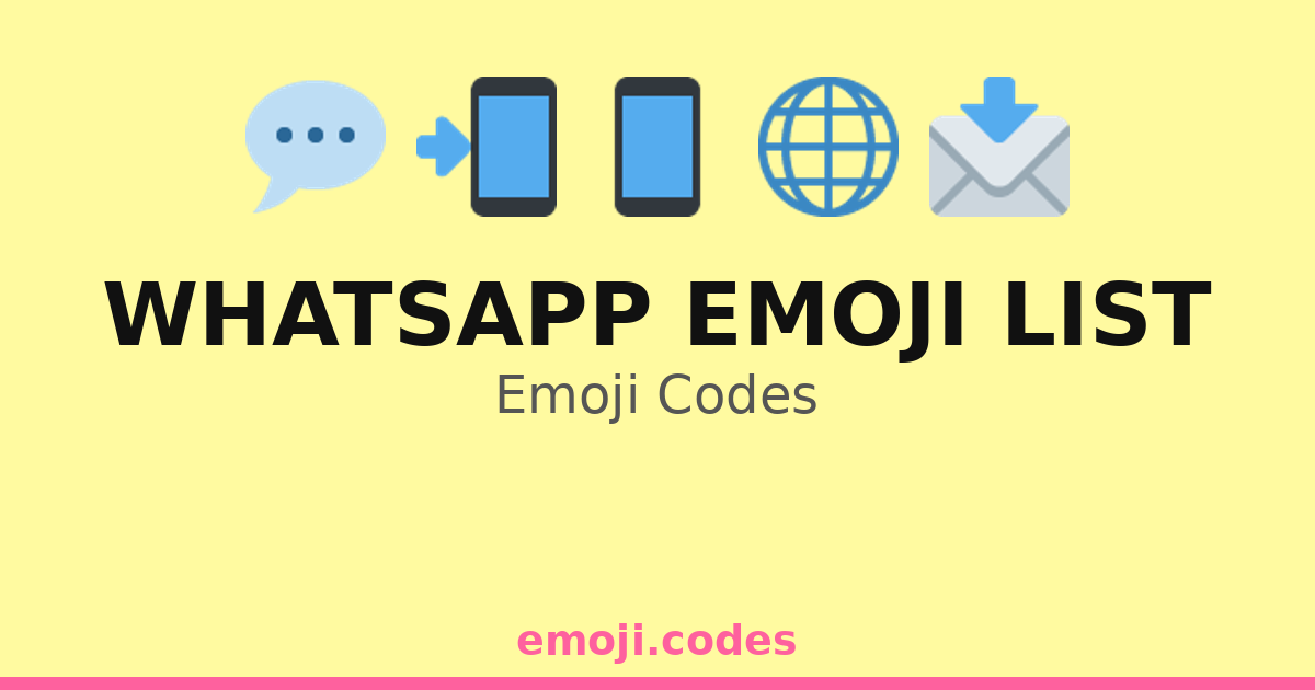 Whatsapp Emoji List Emoji Codes 🌐📞📩🎉👋💬📲🗨️🔔 — 194 Combinations to Copy ...