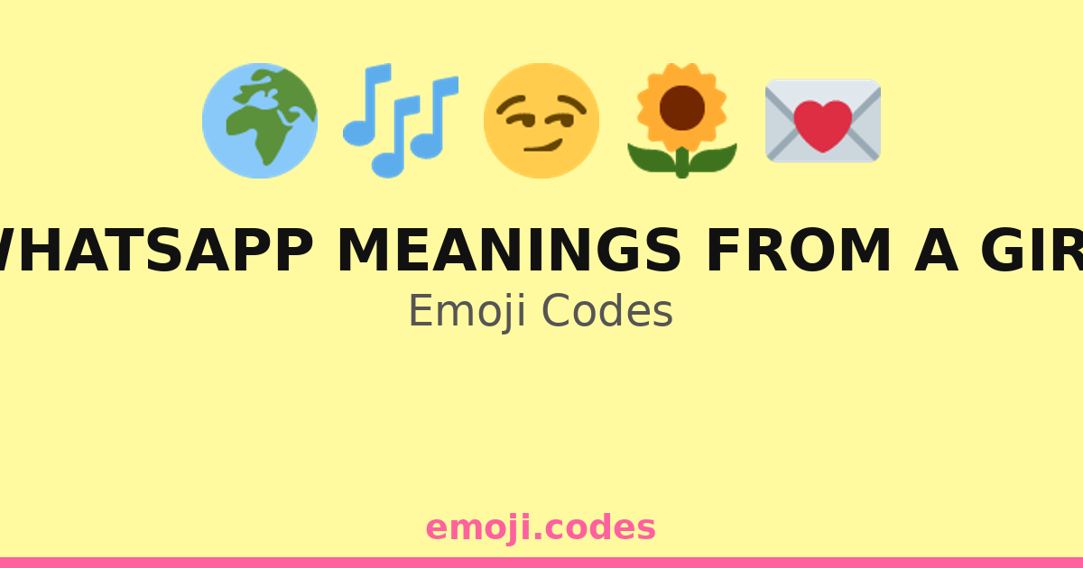 Whatsapp Meanings From A Girl Emoji Codes 🌍📲👭 — 198 Combinations to ...