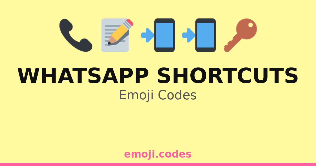 Whatsapp Shortcuts Emoji Codes 💡📲🔑📞 — 30 Combinations to Copy & Paste