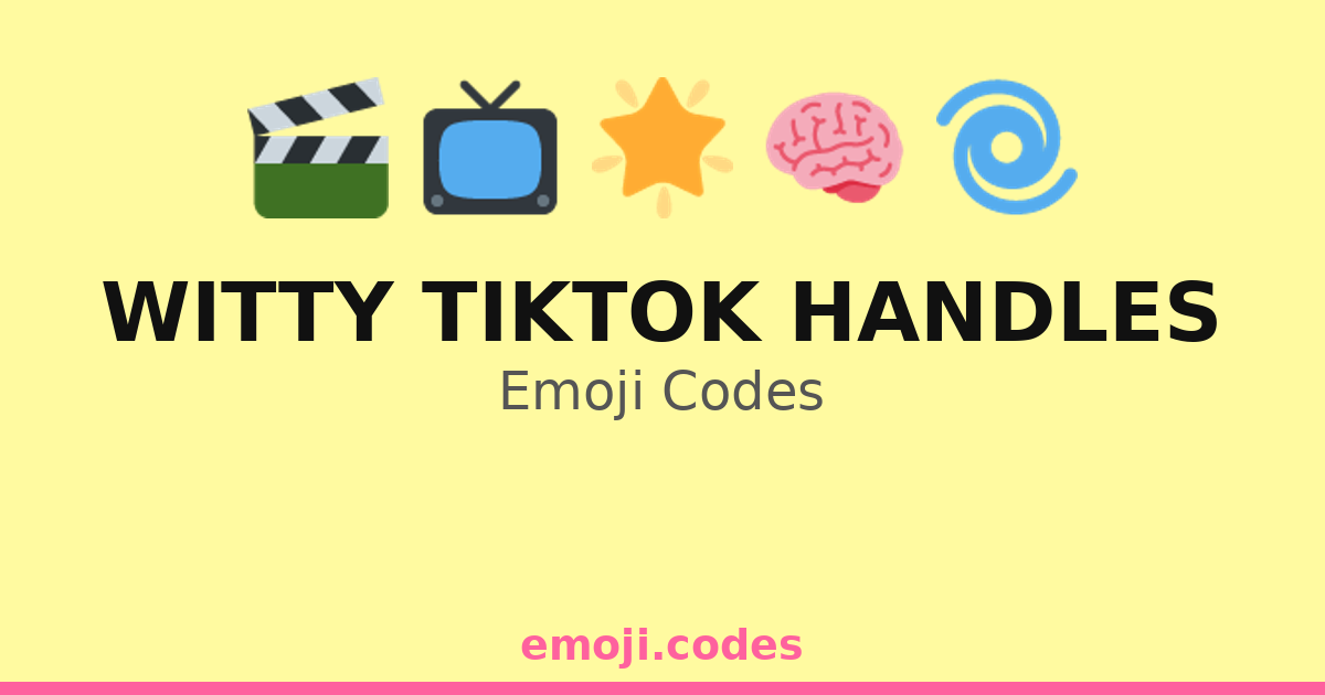 Witty It Code Witty Tiktok Handles Emoji Codes 🌀🎉🕺 — 63 Combinations to Copy & Paste